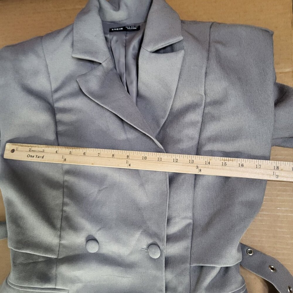 SHEIN Women's SZ 2 Belted Blazer Dress Gray - Picture 8 of 12